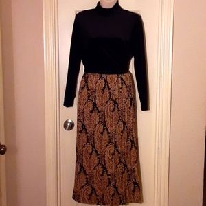 Vintage Velvet and Paisley Dress